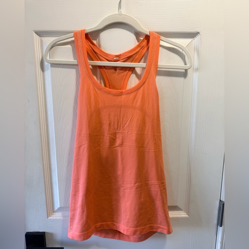 Lululemon Swiftly Racerback Tank Coral Orange Womens Size 6 - Picture 2 of 4